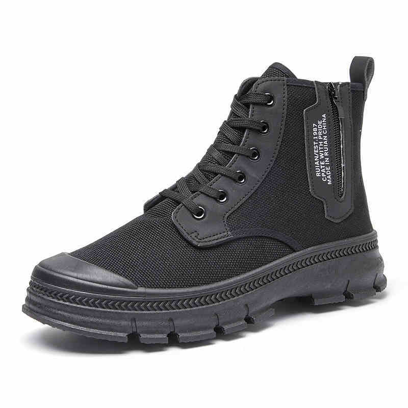 Men's Side Zipper High-top Thicker Shoes