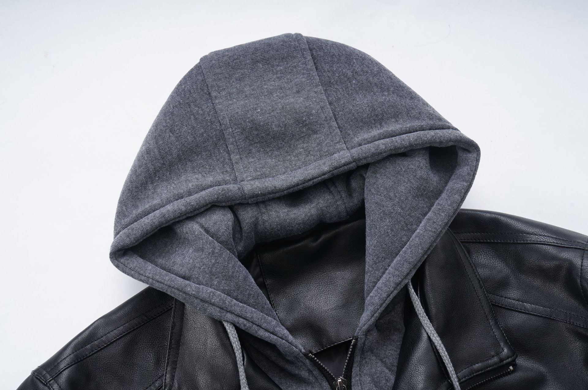 Men's Casual Stand Collar Pu Leather Jacket