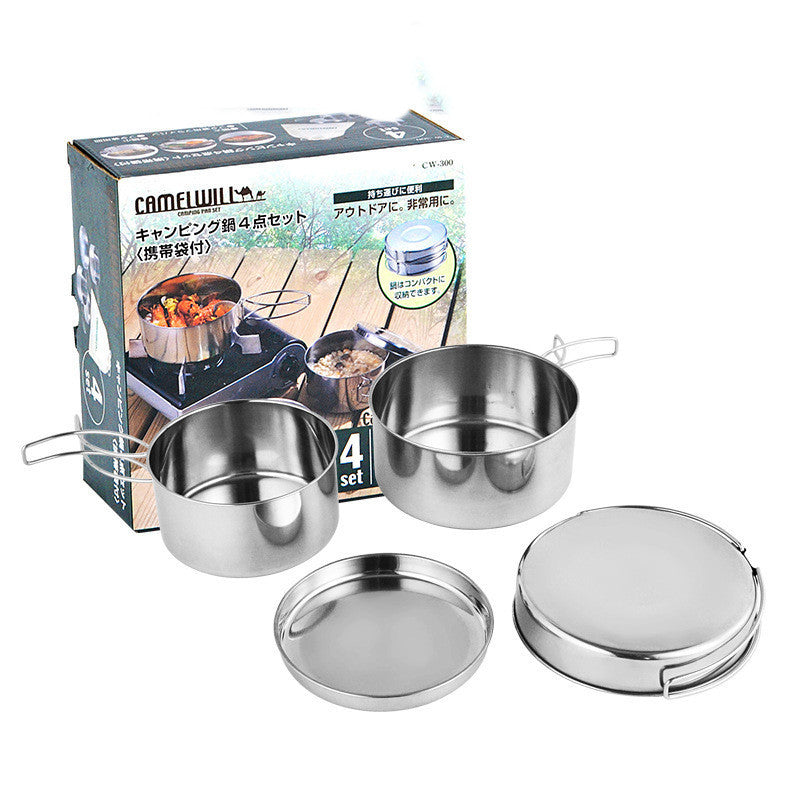 Outdoor Stainless Steel Cookware Suit Pot Set