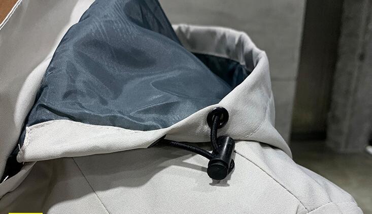 Fashionable Hooded Solid Color Jacket