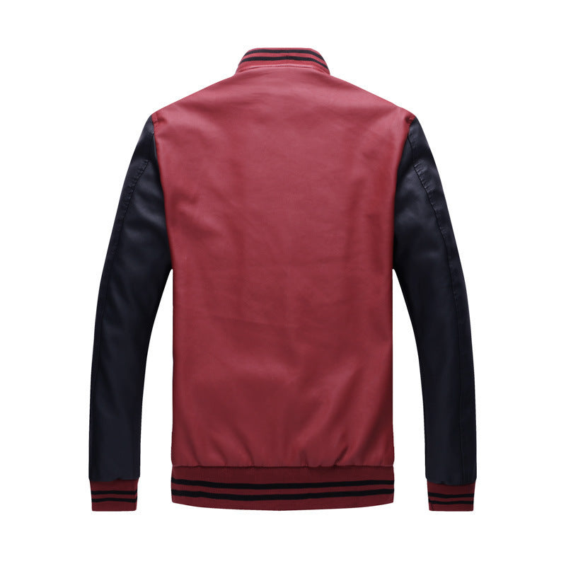 Men's Fleece Short Leather Jacket